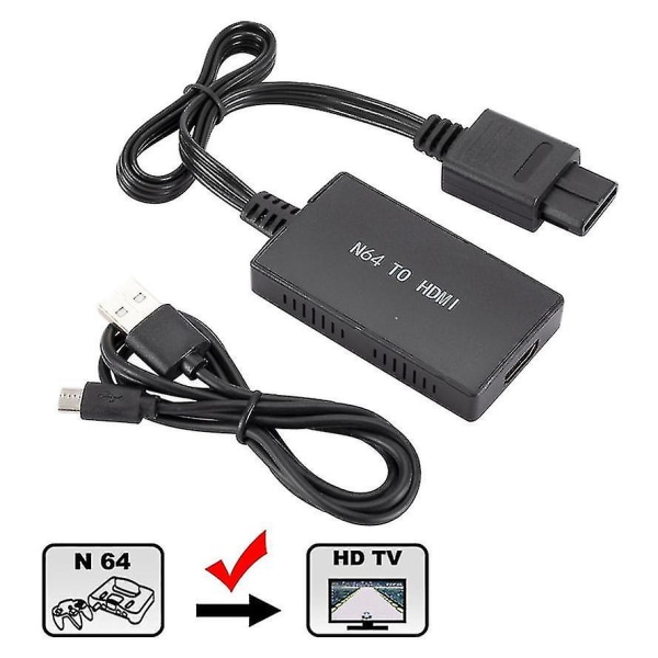 N64 till HDMI-omvandlaradapter Hd Link-kablar för 64 för Ngc-konsoler