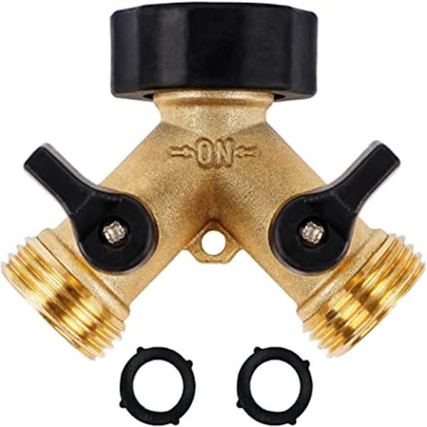 Enkeltstykke dobbelt vaskemaskine havehane splitter 3/4 Y-forbindelse til 2 fittings