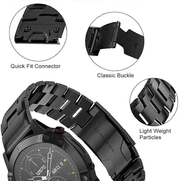Til Garmin Fenix 6 Sapphire GPS 22mm Titanium Alloy Quick Release Urrem