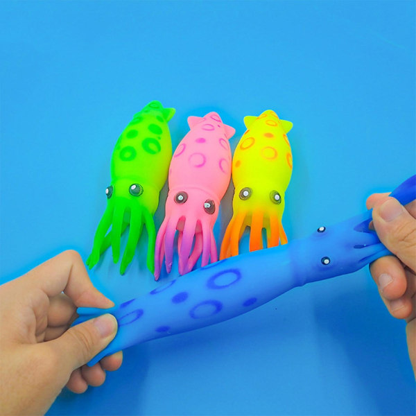 Stressbold Sød blækfisk med høj elasticitet, lys farve blæksprutte Klem Stress Relief Fidget