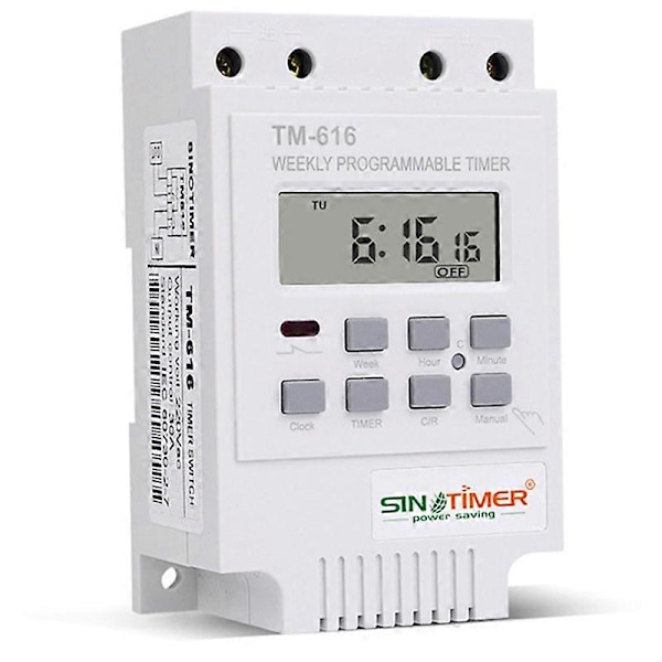TM616W-2 30A 220V Relä Timer Kontroll Timer Din Skena Montering