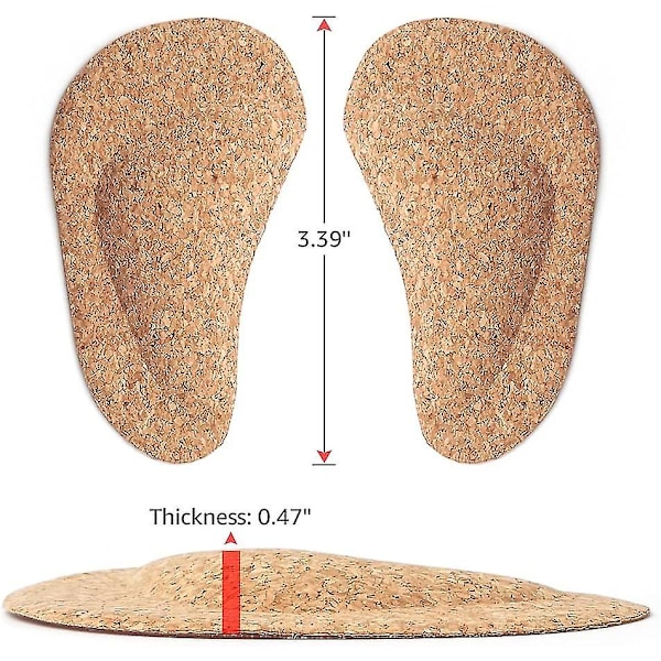 Arch Support Skoinnlegg for Flat Feet Gel Arch for Plantar Fasciitis Adhesive Arch Pad for Relieve Pressure and Feet Pain 3 Pairs