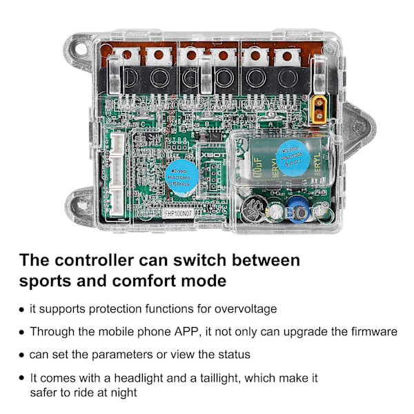 Elektrisk Løbehjul Motherboard Controller BT Digitalt Display med Accelerator For- og Baglygte Com