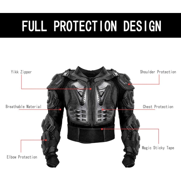 motorsykkel beskyttelsesklær helkroppsrustning beskyttelse størrelse XXXL