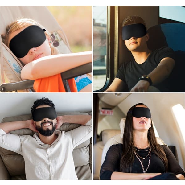 Blød sovemaske til totalt mørke, sort