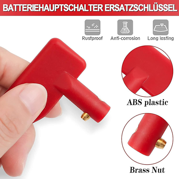 Batteri Hovedafbryder Udskiftningsnøgle 14mm 4 Stykker, Hovedafbryder Nato Bone Nøgle Abs Plast, Afbryder Universal Nøgle, Batteriafbryder Bådafbryder Nøgle