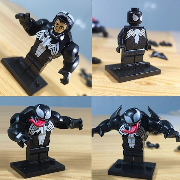 8-pack Superhjälte Actionfigurer Byggklossar Set 3.14 tum Venom Minifigurer Byggleksaker för Barn