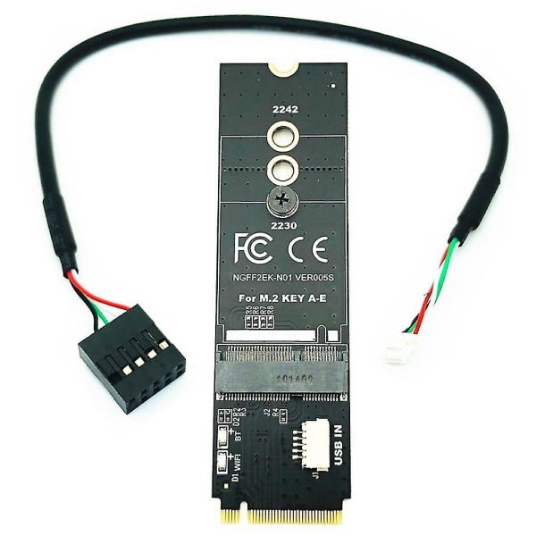 M.2 Key-m til Key A-e/e Adapter Riser-kort til M.2 Ngff Pcie-protokol Trådløst netværkskort Modul-m.784