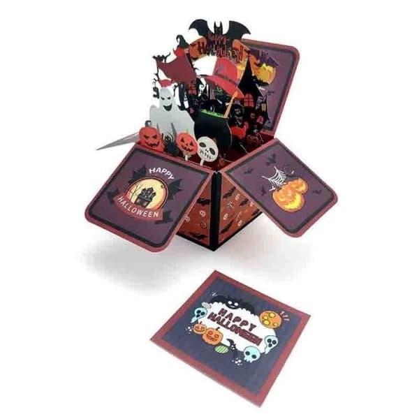 3D Pop-up Grattiskort - Halloween - Pumpor - Barnkalas