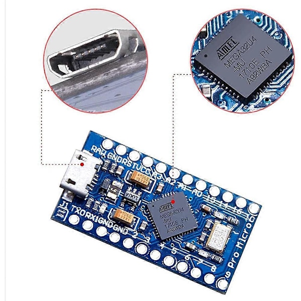 Pro Micro-Atmega32U4 5V 16MHz Bootloaded IDE Micro-USB Pro Micro-utviklingskort Mikrokontroller