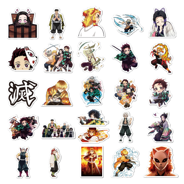 Demon Slayer: Yaba Naruto Dragon Ball Stickers Vattentäta 50 Pack