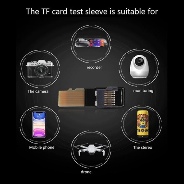 4 pakkauksen Micro-SD Tf -muistikorttisarja, uros-naaras- jatkosovittimen jatkeen testaustyökalut