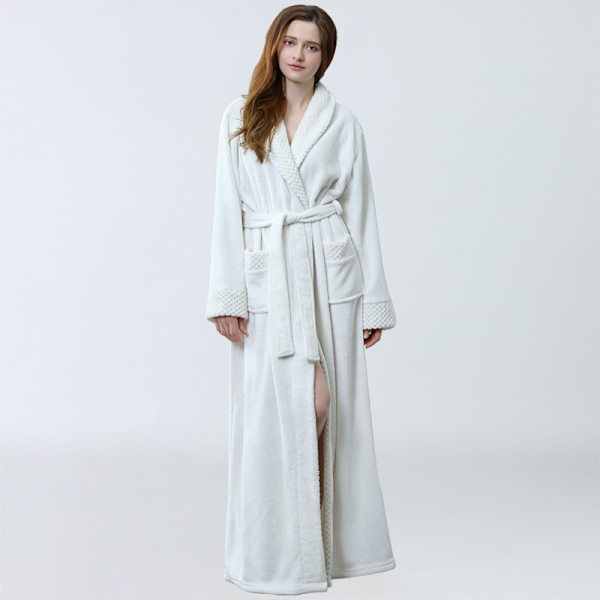 Pyjamas høst og vinter pyjamas fortykket og forlenget yukata badekåpe