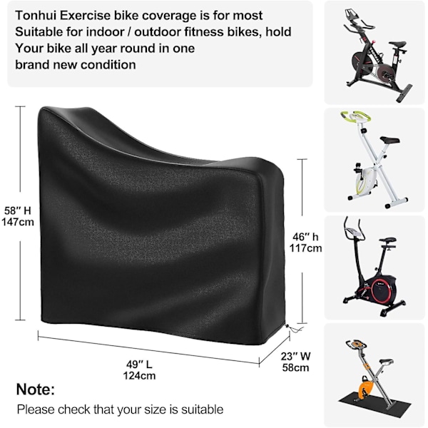 Överdrag för motionscykel, kraftigt vattentätt Oxford-tyg vertikalt skyddande överdrag