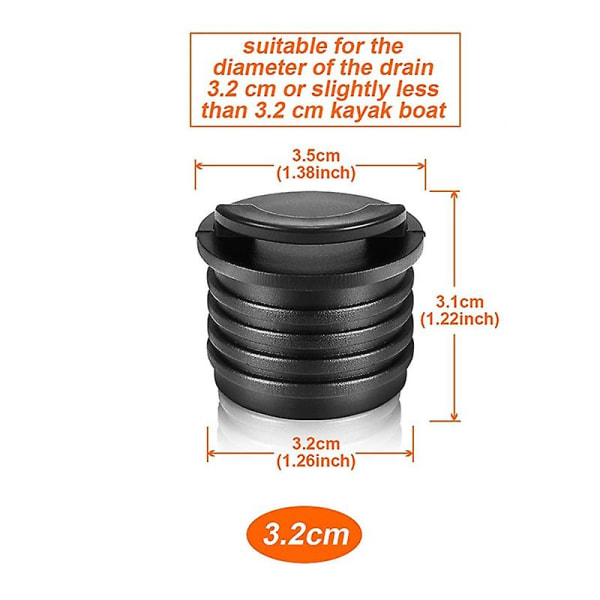 8 stk. 32 cm bådslusepropper, proplugger, kajakafløbspropper, kajakslusepropper til kajak, kano