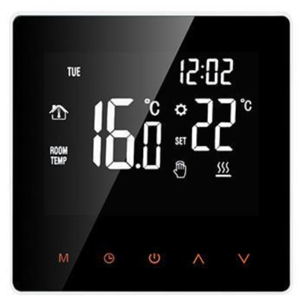 Smart termostat - digital temperaturregulator termostat (vit font orange nyckel) elvärme 16A