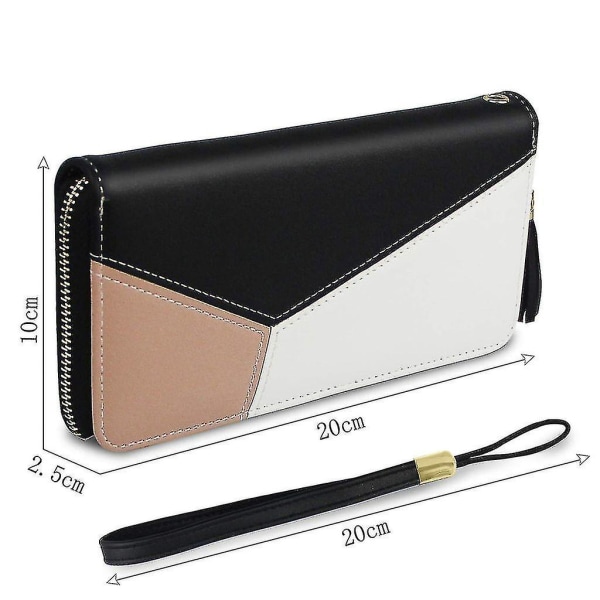 Rfid-beskyttet stor lommebok for kvinner - lang lommebok, lommebok, lommebok for kvinner, lommebokgave - svart
