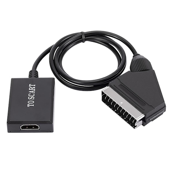Kirkas Scart–HDMI-videoadapteri: Plug and Play, 1080p, vakaa suorituskyky