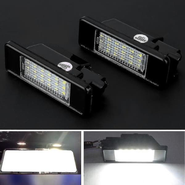 2 stk. 12v LED nummerpladelys til Citroen C2 C3 C4 C5 C6 Ds3