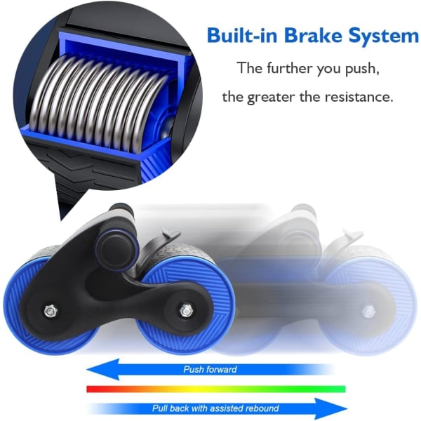 Abdominal Wheel Ab Roller Auto Rebound Træningsudstyr Core Styrketræning til Mavemuskler Hjemme Fitness Brug