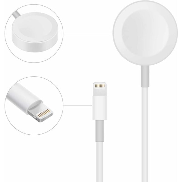 2 i 1 laddare för iPhone och Apple Watch, Lightning-kabel och magnetisk laddningskabel för Apple Watch / Pad Air / Mini Yixiang