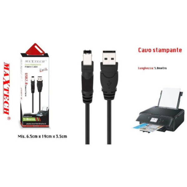 5M højhastigheds USB 2.0-kabel til printer, harddisk, scanner A/B han