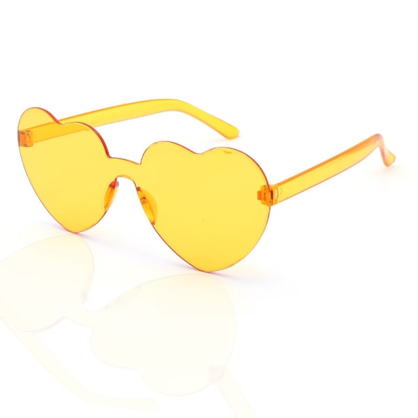 Goggles - Hjerteformede solbriller Festsolbriller Candy Color Love Hjerteformede solbriller -orange