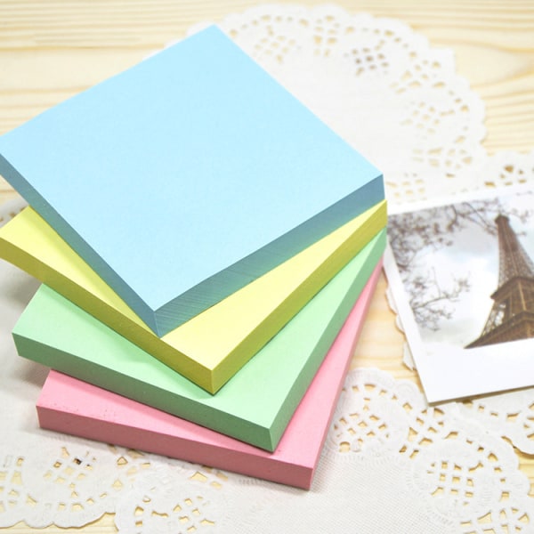 Candy Color Notes 3"x3" självhäftande anteckningar i levande färger 4 block 100 ark/dyna (pastell)