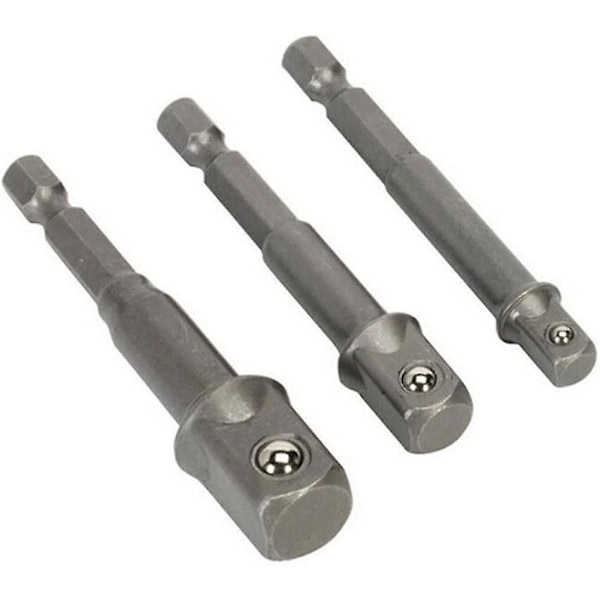 Firkantdriver Hex Power Borebit 1/4 3/8 1/2-tommer 3 stk. Power Bore til Stikadapter Ekstra Lang Adapter