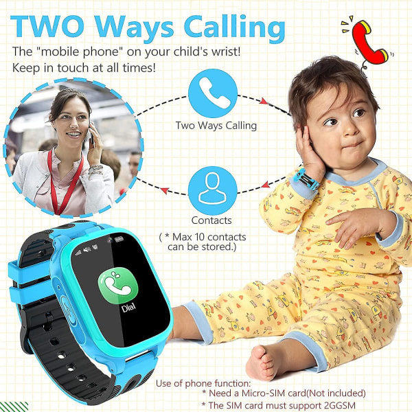Smart watch för barn med samtalsfunktion 14 spel Dubbel kamera väckarklocka Musikspelare Ficklampa