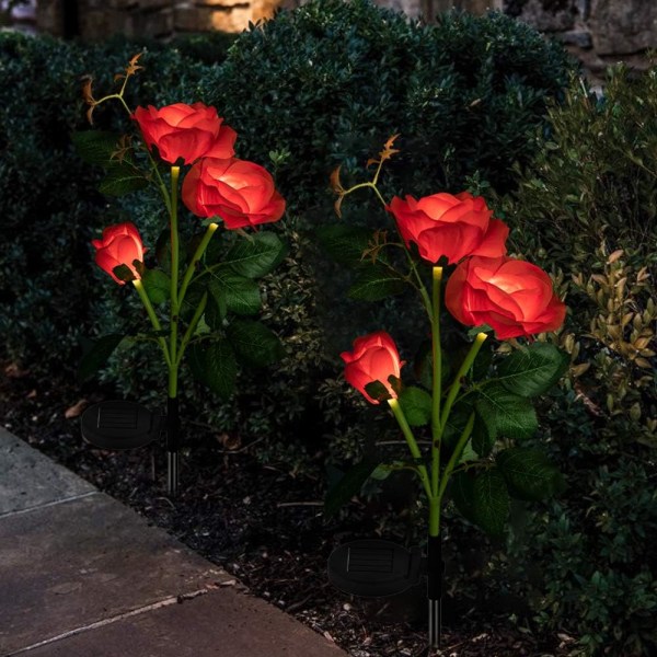 Solar rose lights for garden decoration (2-pack red)  YIY  SMCS.9.27