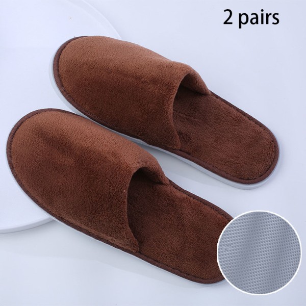 2023 Bomuldsslippers Koral Fleece Maskinvaskbare Herre- og Dameslippers Badeværelse og Hjem Indendørs Slippers Coffee color