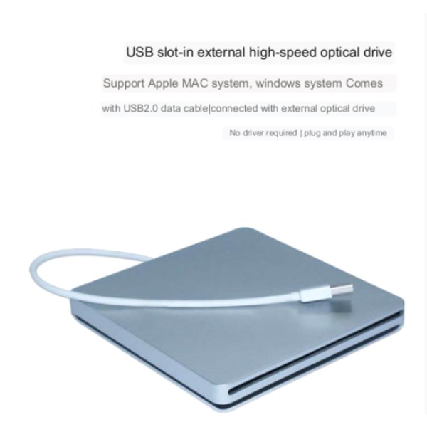 Macbook Pro Air Mac Pc Bærbar USB Type-c Interface Eksternt slot i cd/dvd optisk drev