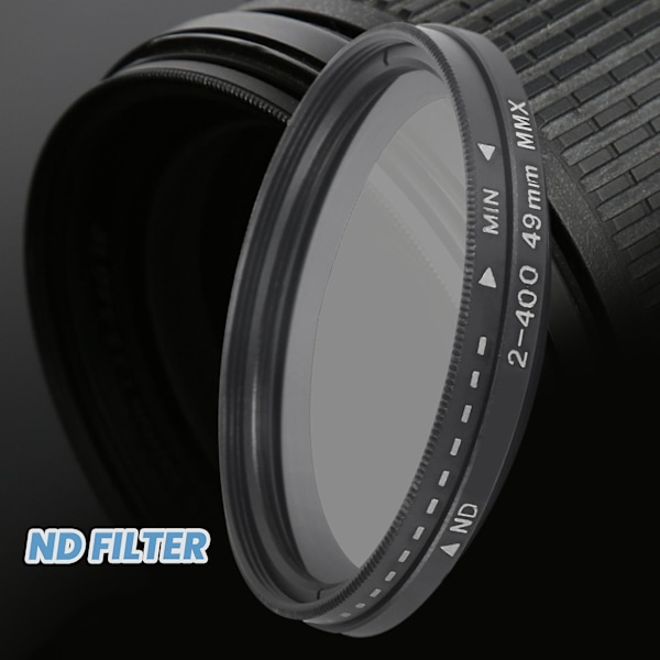 ND2-400 Neutral Density Fader Variabel ND Filter Justerbar 49mm Filter til Kameraobjektiv