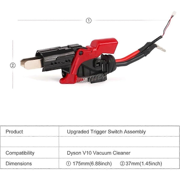 För V10 SV12 Dammsugare Trigger Switch Assembly, Uppgraderade Ersättningsdelar för Strömknapp