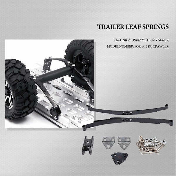 Hård Bladfjäderupphängningsstång Set för 1:10 RC Rock Crawler D90 TF2 Axial SCX10 F350