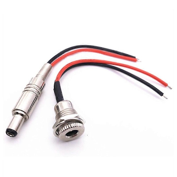 DC-099 55*21/55*25mm DC Strömkontakt Uttag Kontakt Hane Hona DIY Vattentät DC Jack Port 5525 5521mm Kontakt med Kabel