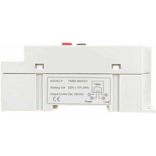 AC 220V 25A Digital Programmerbar Timer DIN-skena Elektronisk Timerbrytare Kontroller med LCD-display Klocka - Vit - Vit