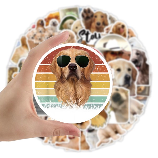 55 tecknade söta Golden Retriever Dog Graffiti Stickers