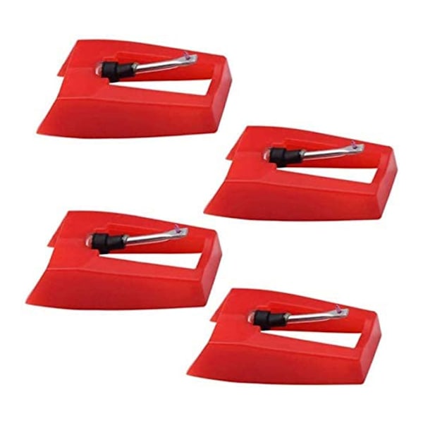 Ersättningsstift för skivspelare, röd (4-pack)