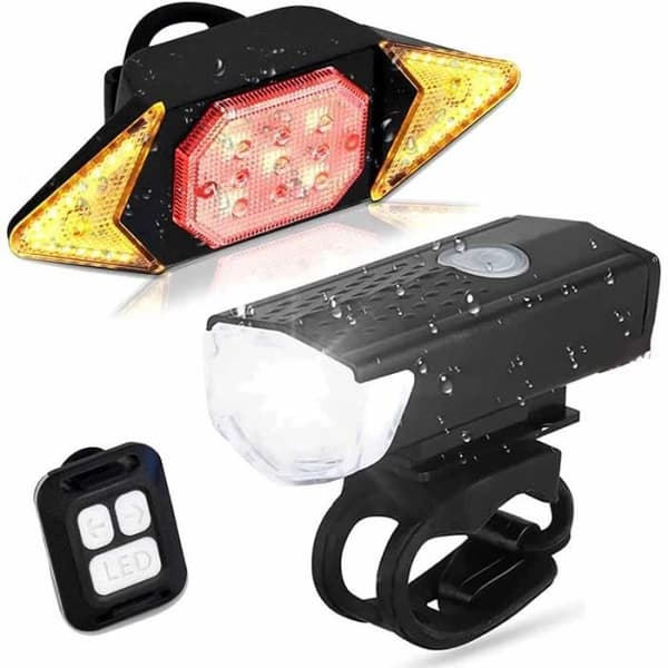 Vanntett sykkelbaklys med blinklys - USB oppladbart - 4 lysmoduser