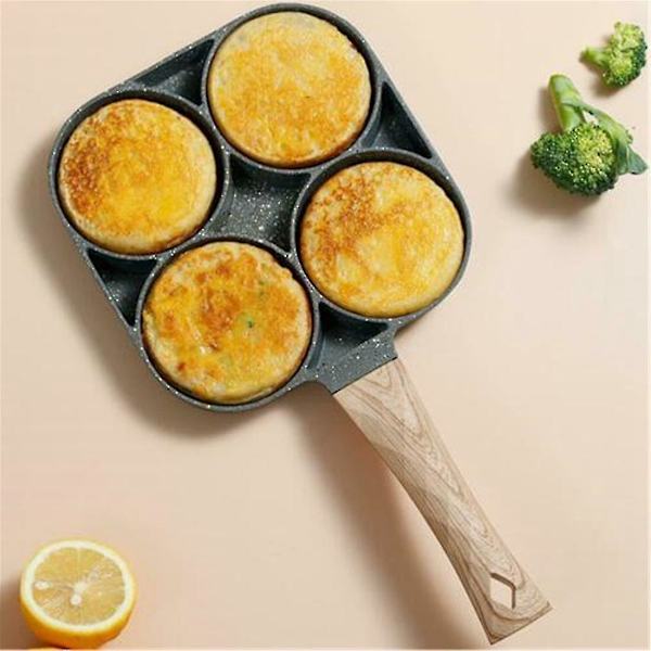 2 Huller Stegepande Fortykket Omeletpande Sort Non-stick Æg Steak Skinke A