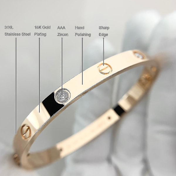 Luksus Designer 316l Rustfrit Stål 18k Guldbelagt Mærke Kærlighedsskruetrækker(18cm)