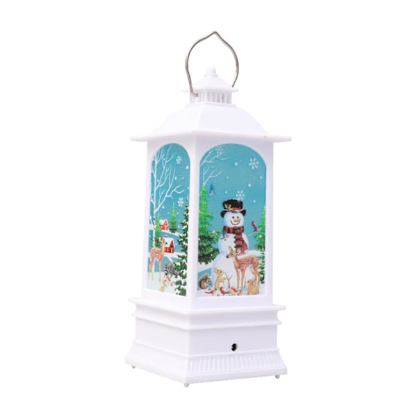 Musical Christmas Lanterns Light Decorative Ornament White Snowman