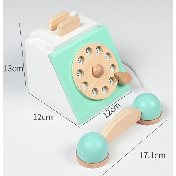 Trä Retro Simulering Skivspelare Telefon-Interaktiva Leksaker