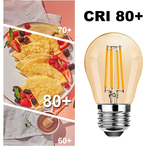 4W vintage LED-lampor, E27 LED-glödlampor, 2700K varmvit LED-miniglob, ej dimbar, 6-pack