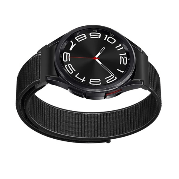 Stilfuld Nylonrem til Samsung Galaxy Watch 4/5/6 Sort