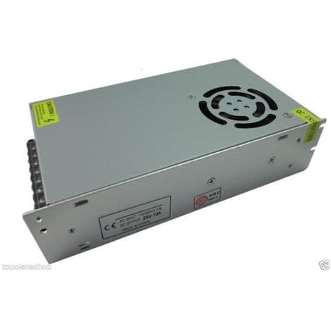 Stabilisert 24V 10A transformatorstrømforsyning med vifte