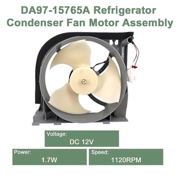 DA97-15765A DA31-00340A Kylskåpskondensorfläktmotor Enhet för DA97-12842A, DA31-00278C DC 12V