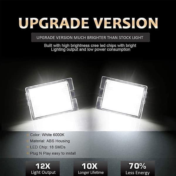 For 2014-2021 Dodge Durango 6000K Hvid LED Nummerpladelys Sæt